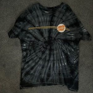 Black Santa Cruz Tie Dyed T-shirt (size large)